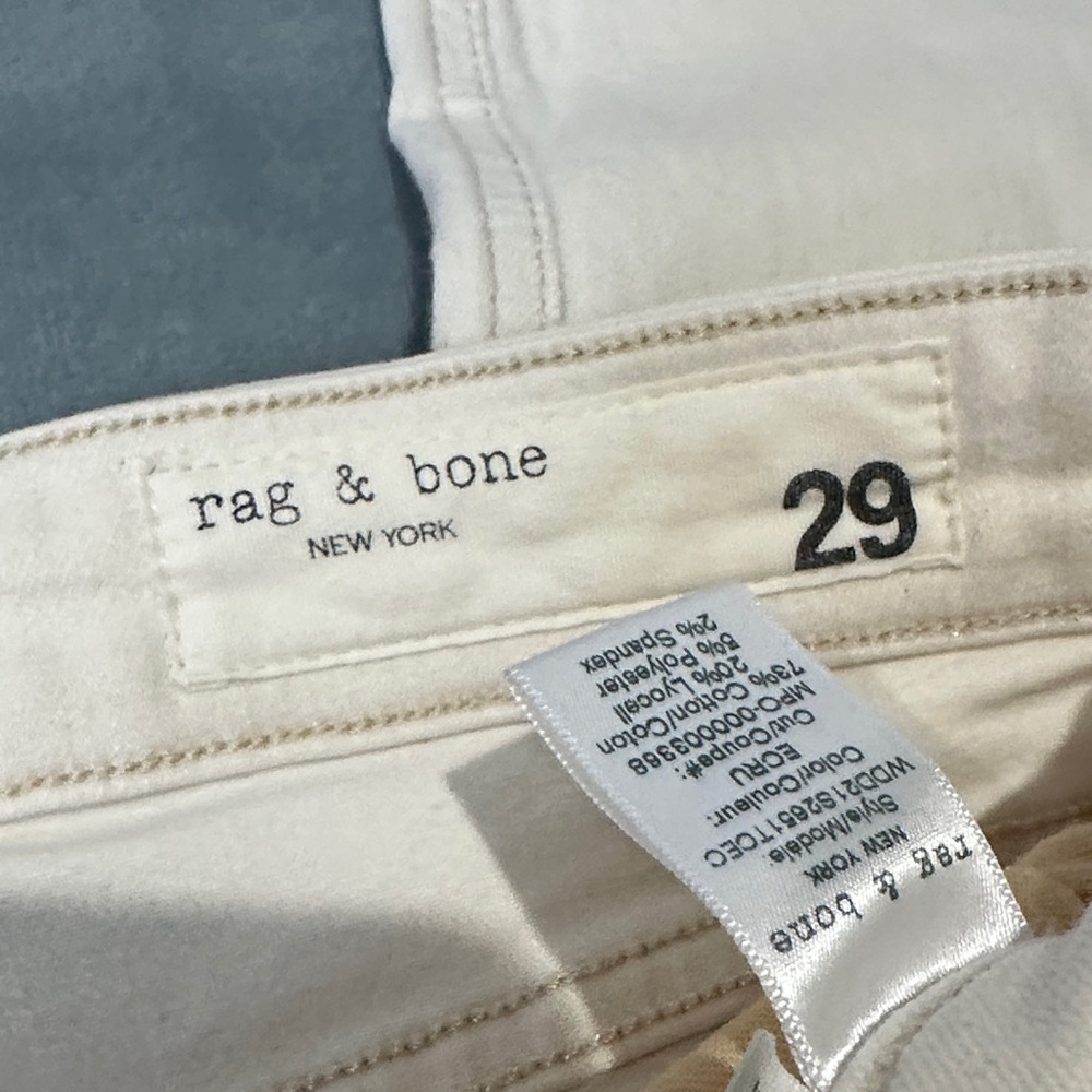 Rag & Bone Off White Cate Mid-Rise Ankle Skinny Jeans Size 29 - Picture 4 of 9